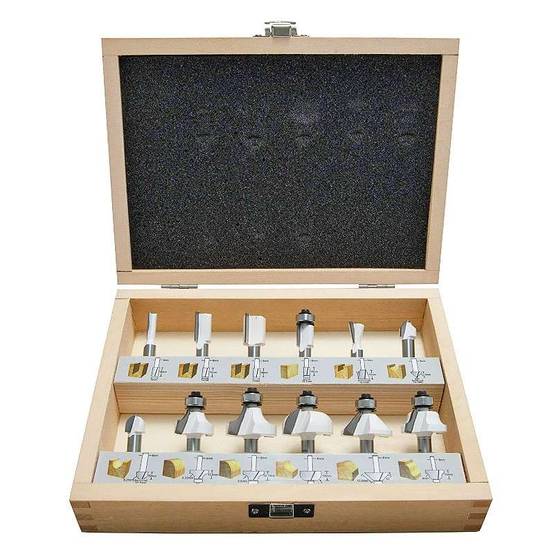 Coffret de 12 fraises à bois MAKITA D-53556 pour défonceuse (queue 8mm) Makita