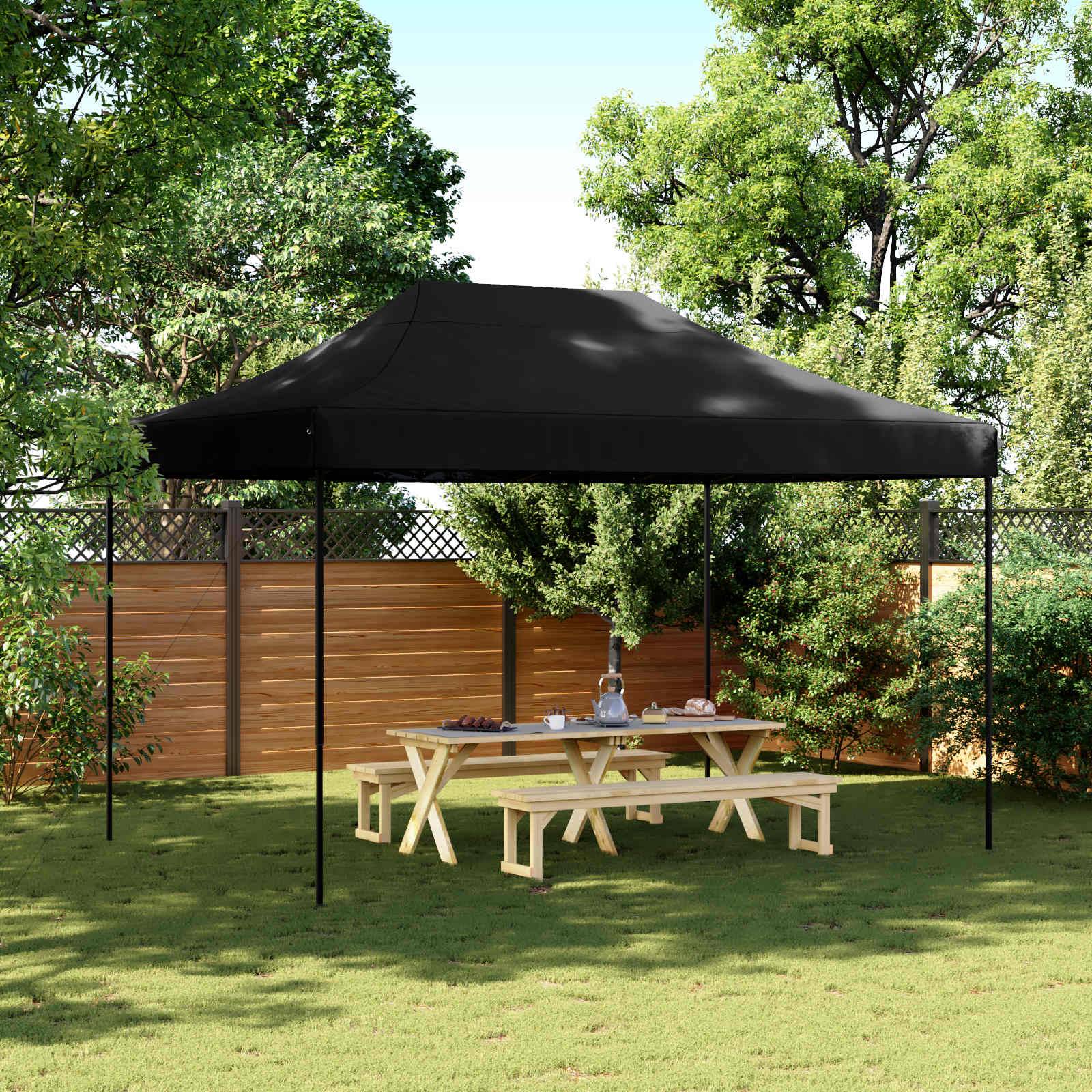 ComfortXL - Tente de réception Tissu Oxford pour événements extérieurs auvent pliable 279x410cm Noir - ComfortXL Outdoor Living - Image 1