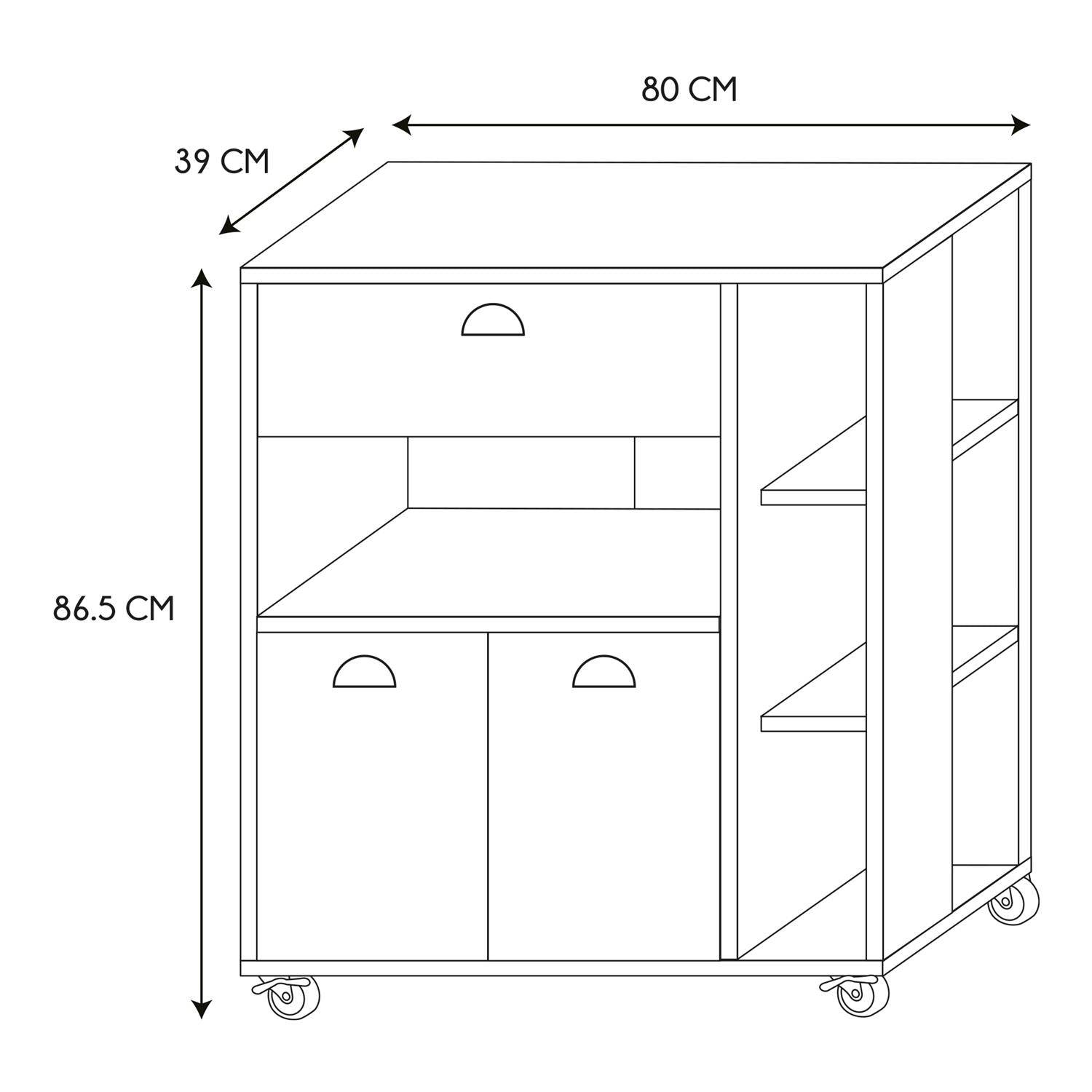 Importdistrib - Buffet desserte cuisine en bois 86X80X39 cm IMPORTDISTRIB - Image 8
