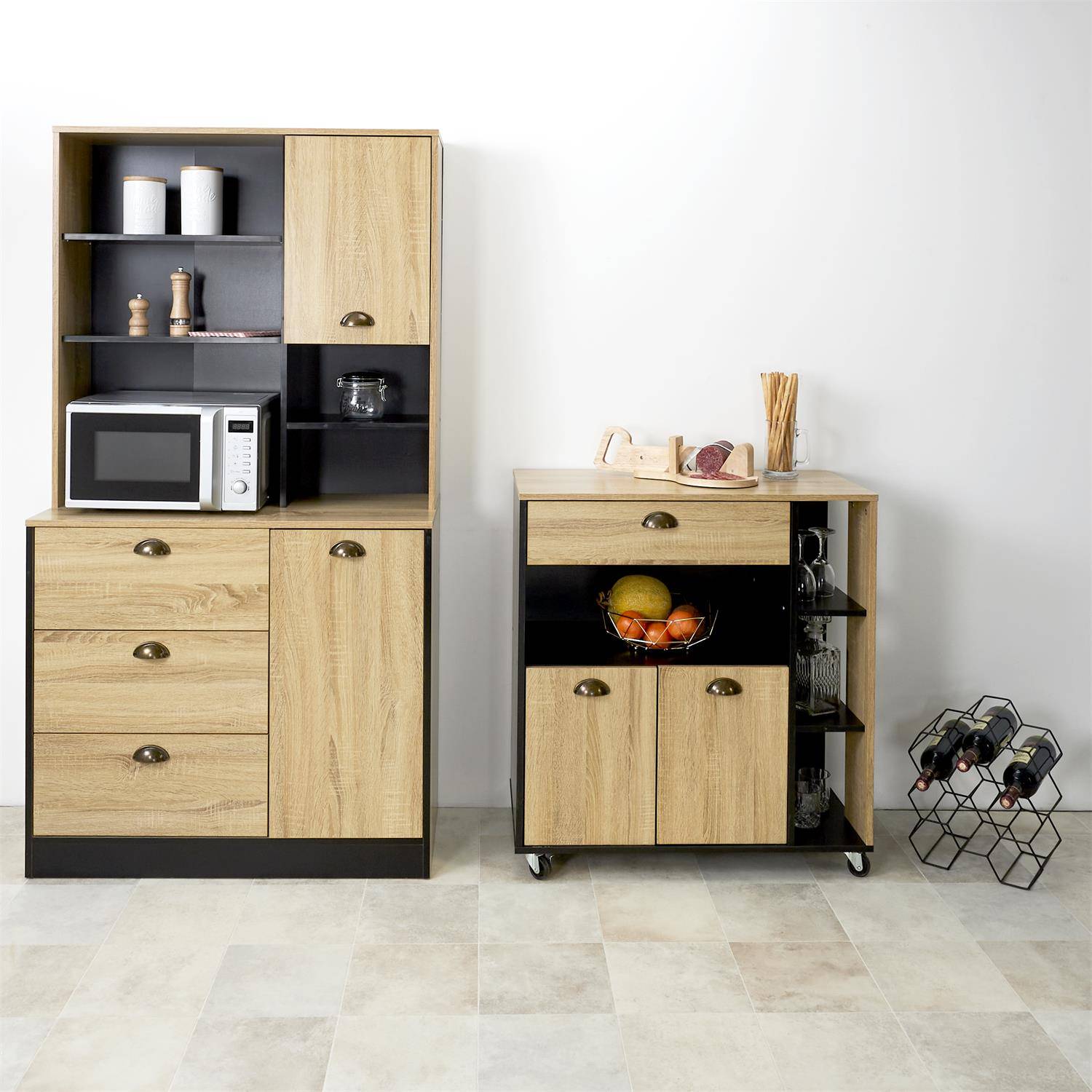 Importdistrib - Buffet desserte cuisine en bois 86X80X39 cm IMPORTDISTRIB - Image 6