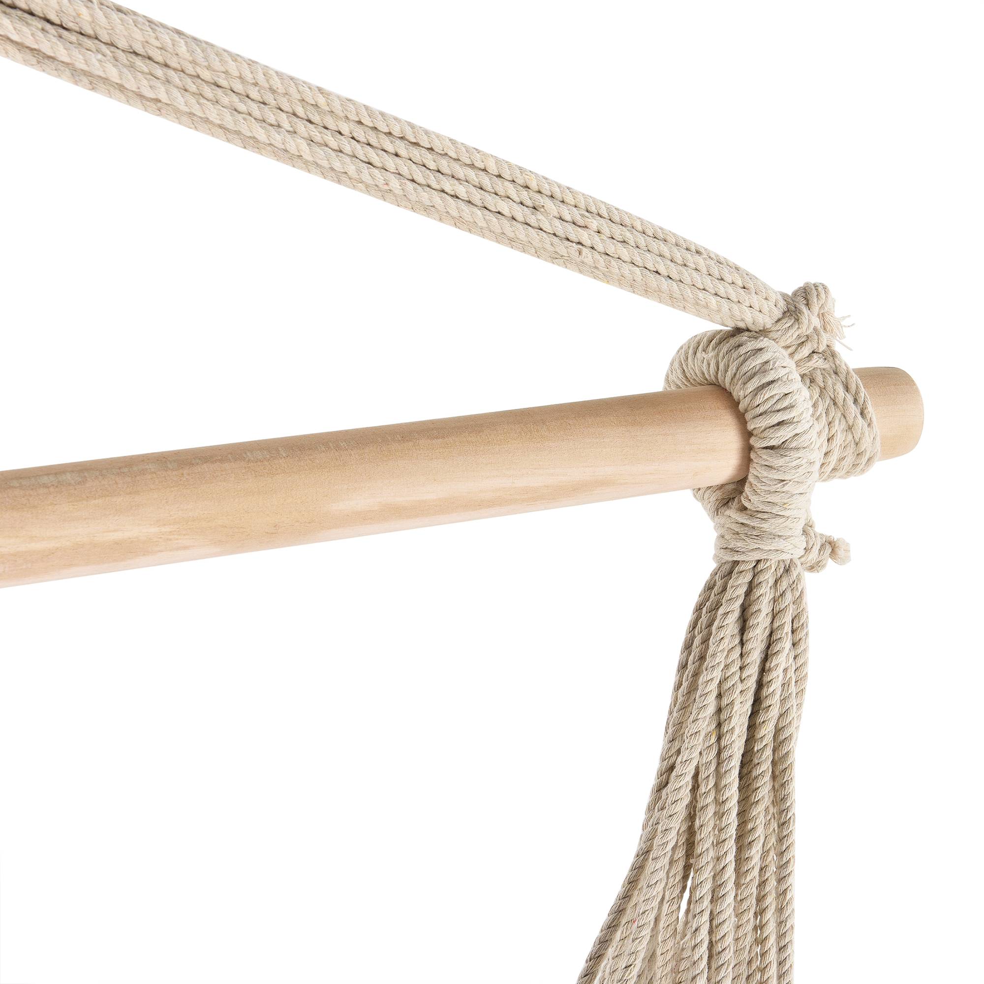 Casa.Pro - Siège Suspendu Diseröd Hamac avec Cadre en Coton Polyester Beige 100 x 100 cm [casa.pro] - Image 5