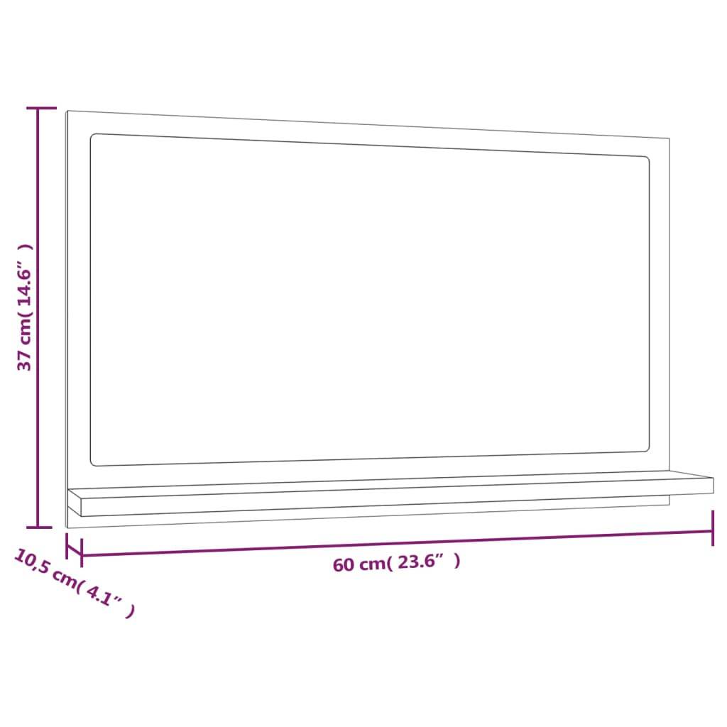 Miroir de bain 60 x 10,5 x 37 cm bois d'ingénierie marron - Image 4