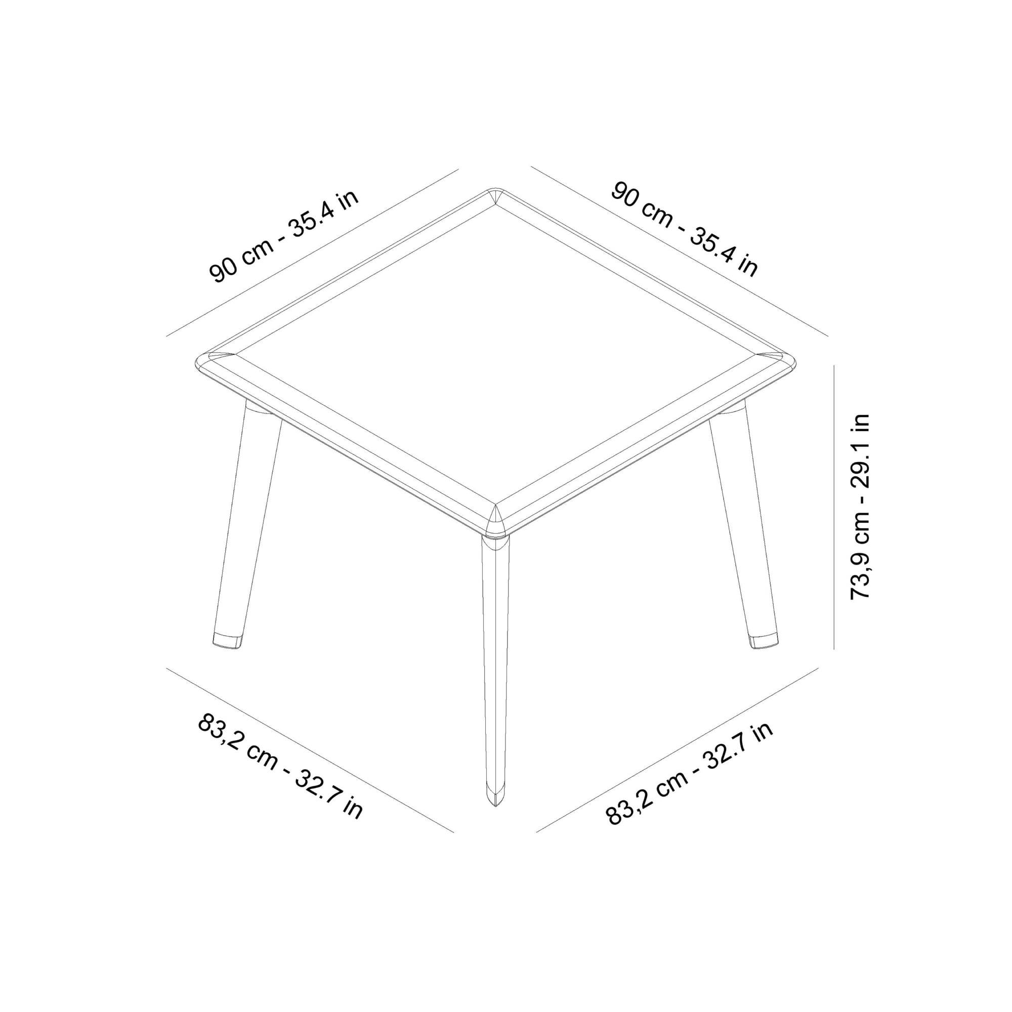 Table carrée extérieur 90x90 sable DESSA Resol - Image 2