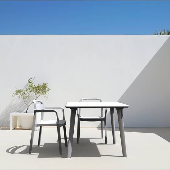 Table carrée extérieur 90x90 sable DESSA Resol - Image 9