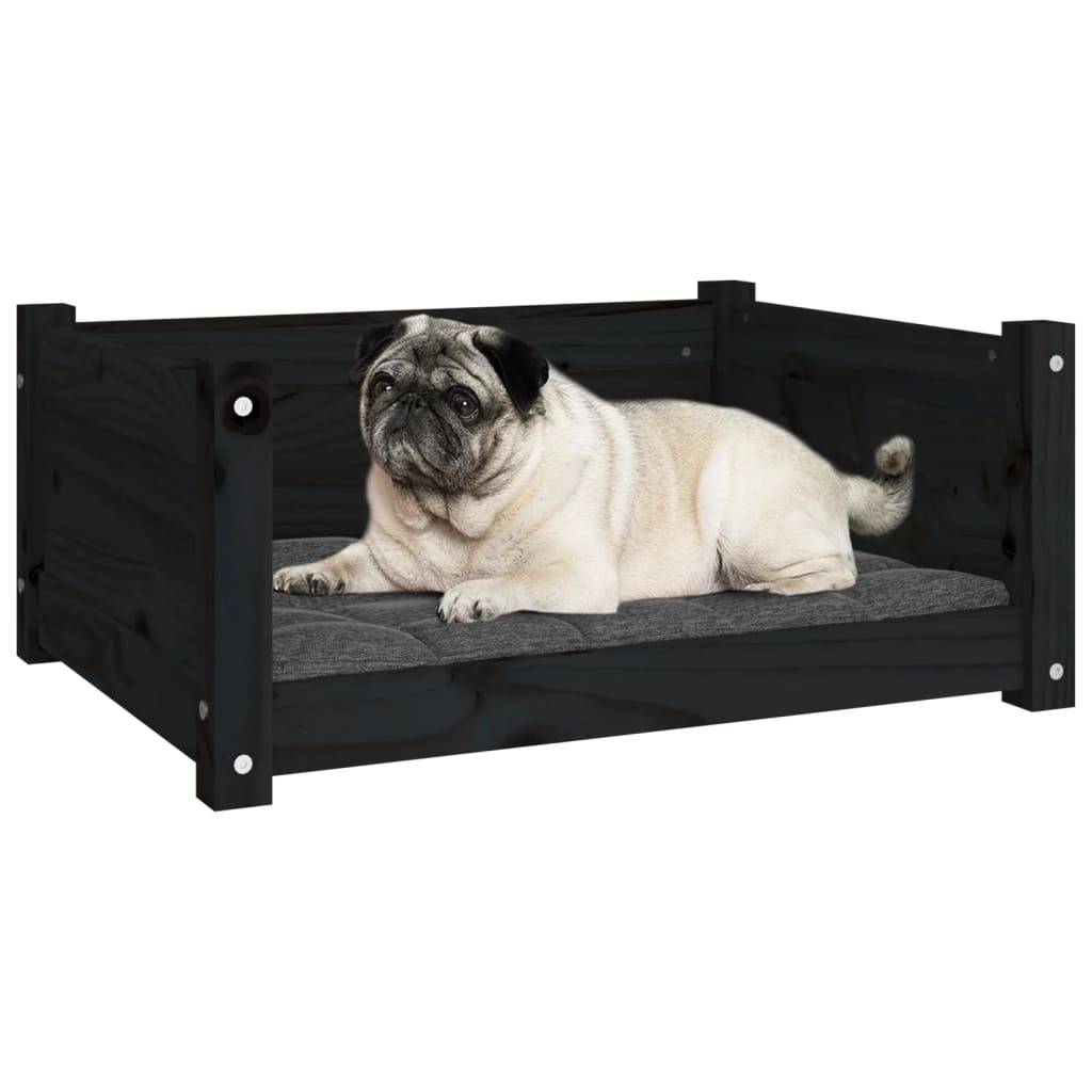 Vidaxl - Lit pour chien Noir 65,5x50,5x28 cm Bois de pin solide vidaXL 821451 - Image 5