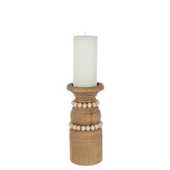 Bougeoir Déco en Pin "Pila" 23cm Naturel - Image 2