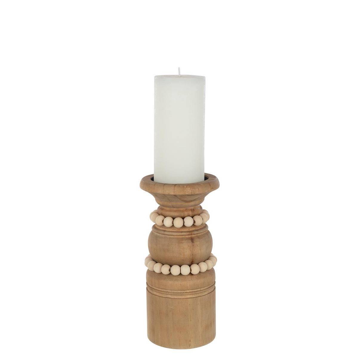 Bougeoir Déco en Pin "Pila" 23cm Naturel - Image 2