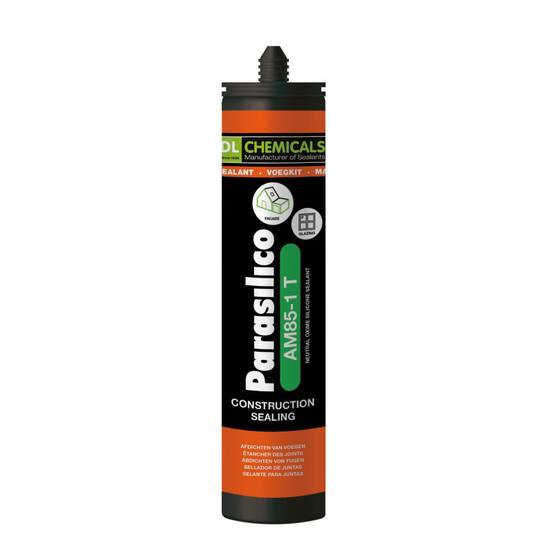 Parasilico AM85-1 T - Mastic silicone neutre oxime sur base transparente - DL Chemicals - Cartouche de 300 ml Blanc neige - Image 1
