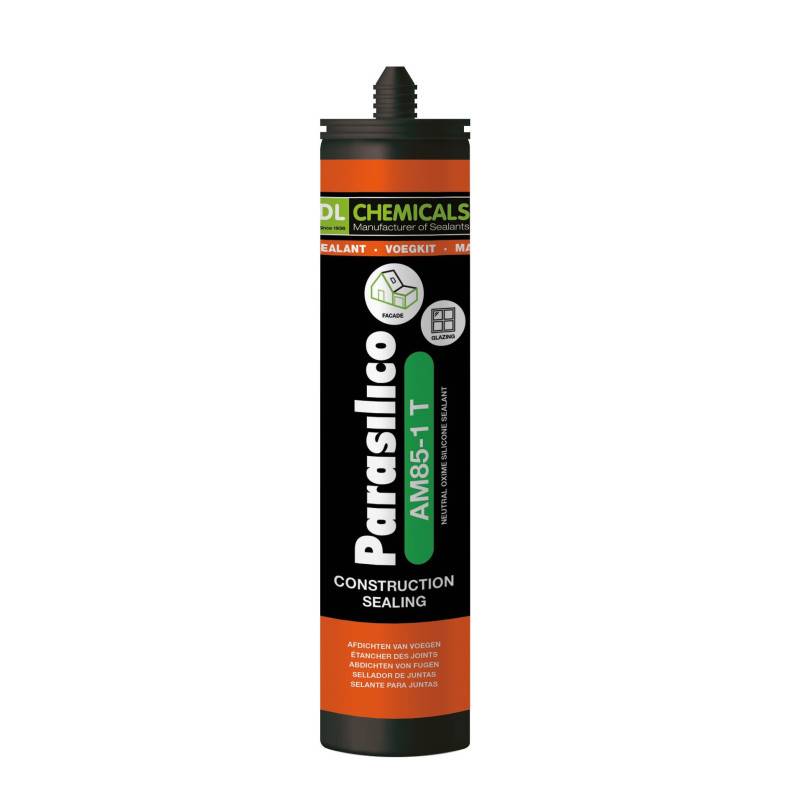Parasilico AM85-1 T - Mastic silicone neutre oxime sur base transparente - DL Chemicals - Cartouche de 300 ml Blanc neige - Image 1