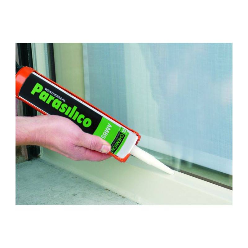 Parasilico AM85-1 T - Mastic silicone neutre oxime sur base transparente - DL Chemicals - Cartouche de 300 ml Blanc neige - Image 3