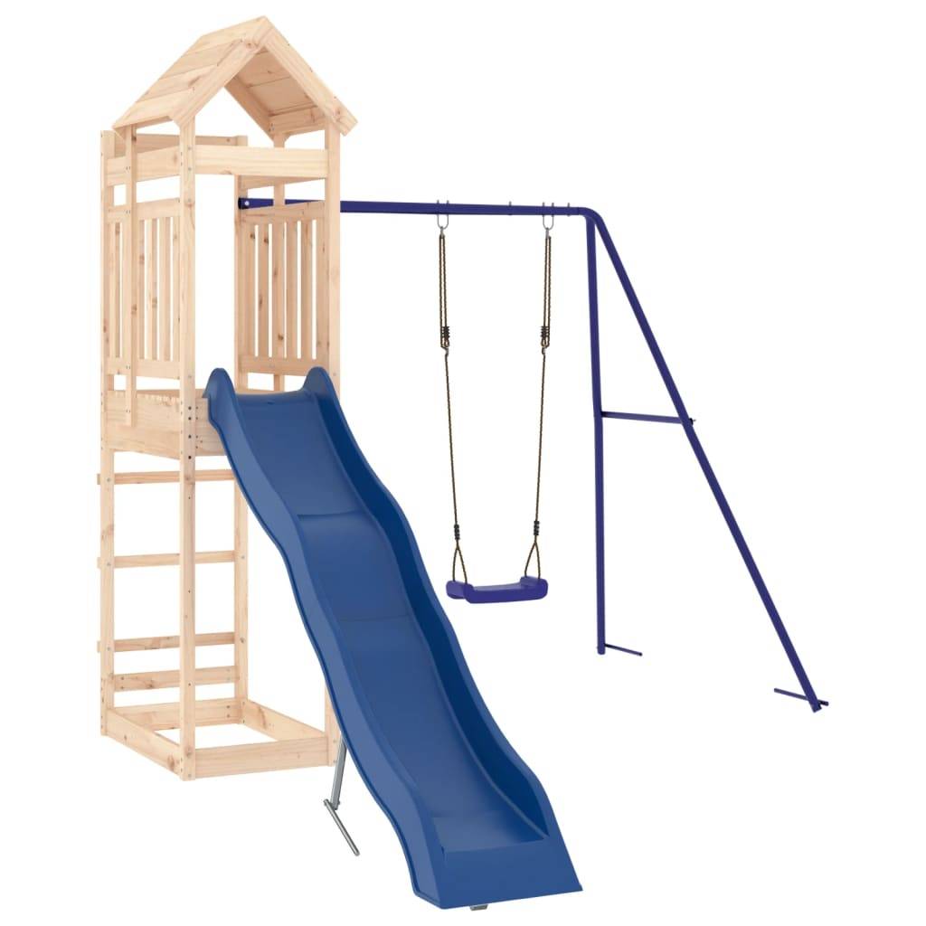 Helloshop26 - Aire de jeux d'extérieur balançoires toboggan portiques robuste jeux jardin 249 x 349 x 238 cm bois de pin massif - Image 1