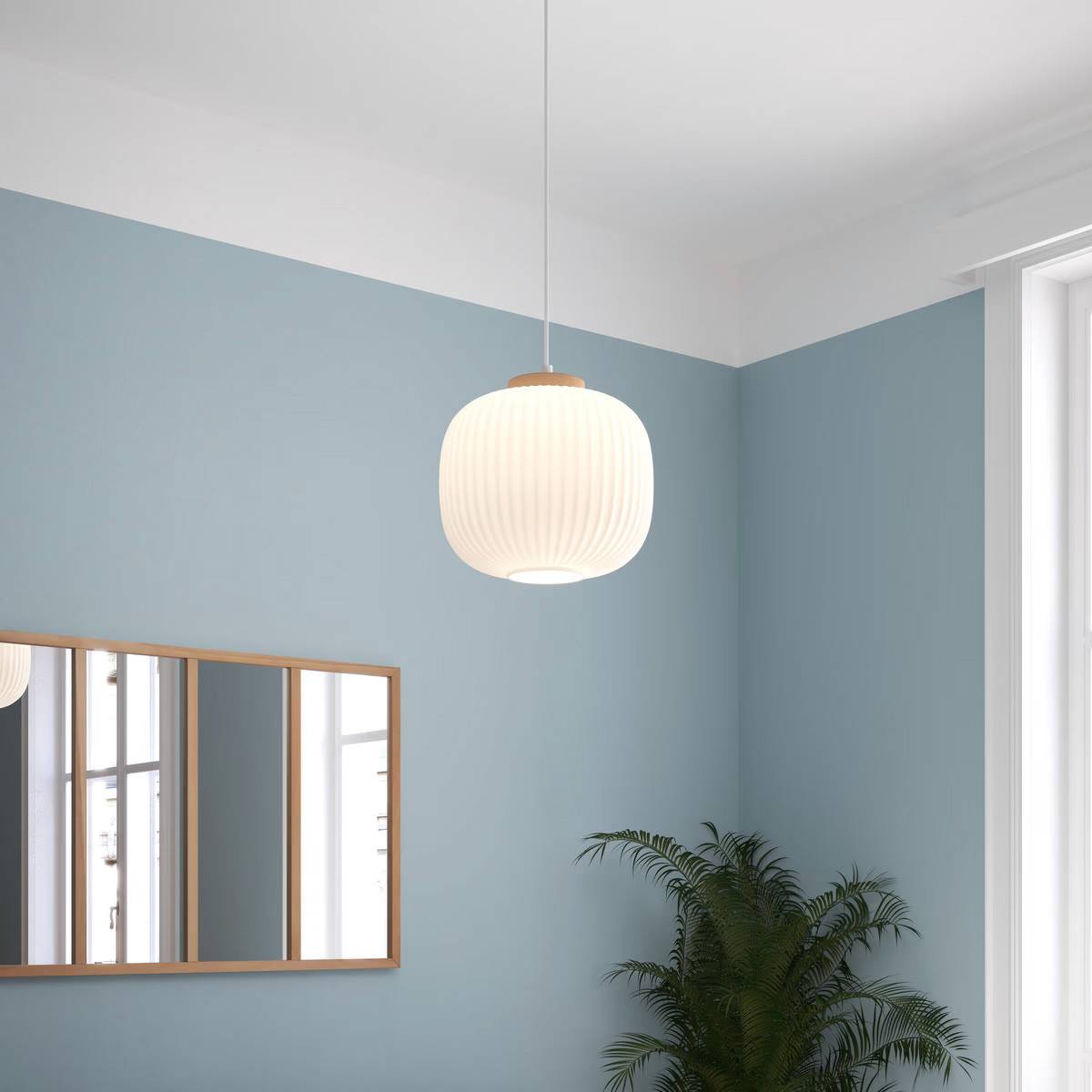 Lampe Suspension en Verre "Travis" 25cm Blanc - Image 7