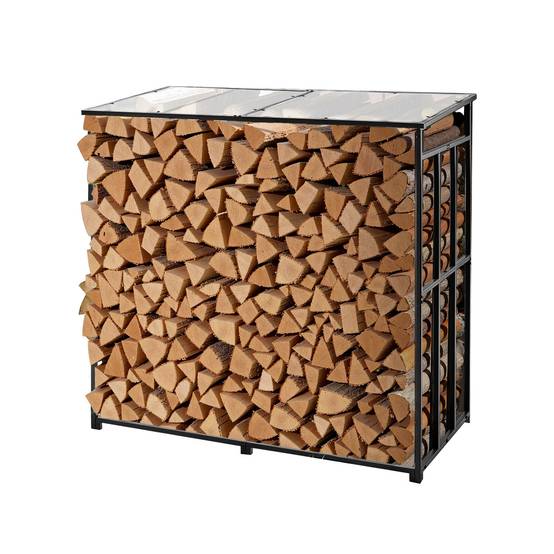 Vevor - VEVOR support à bois 143 x 70 x 143 cm, toit polycarbonate, capacité 0,91 m³, charge 299,4 kg, acier galvanisé thermolaqué. - Image 1