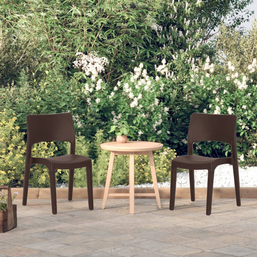Prolenta Premium - Chaises de jardin polypropylène marron  50 x 51 x 82 cm  - Prolenta premium p362.4 - Image 2