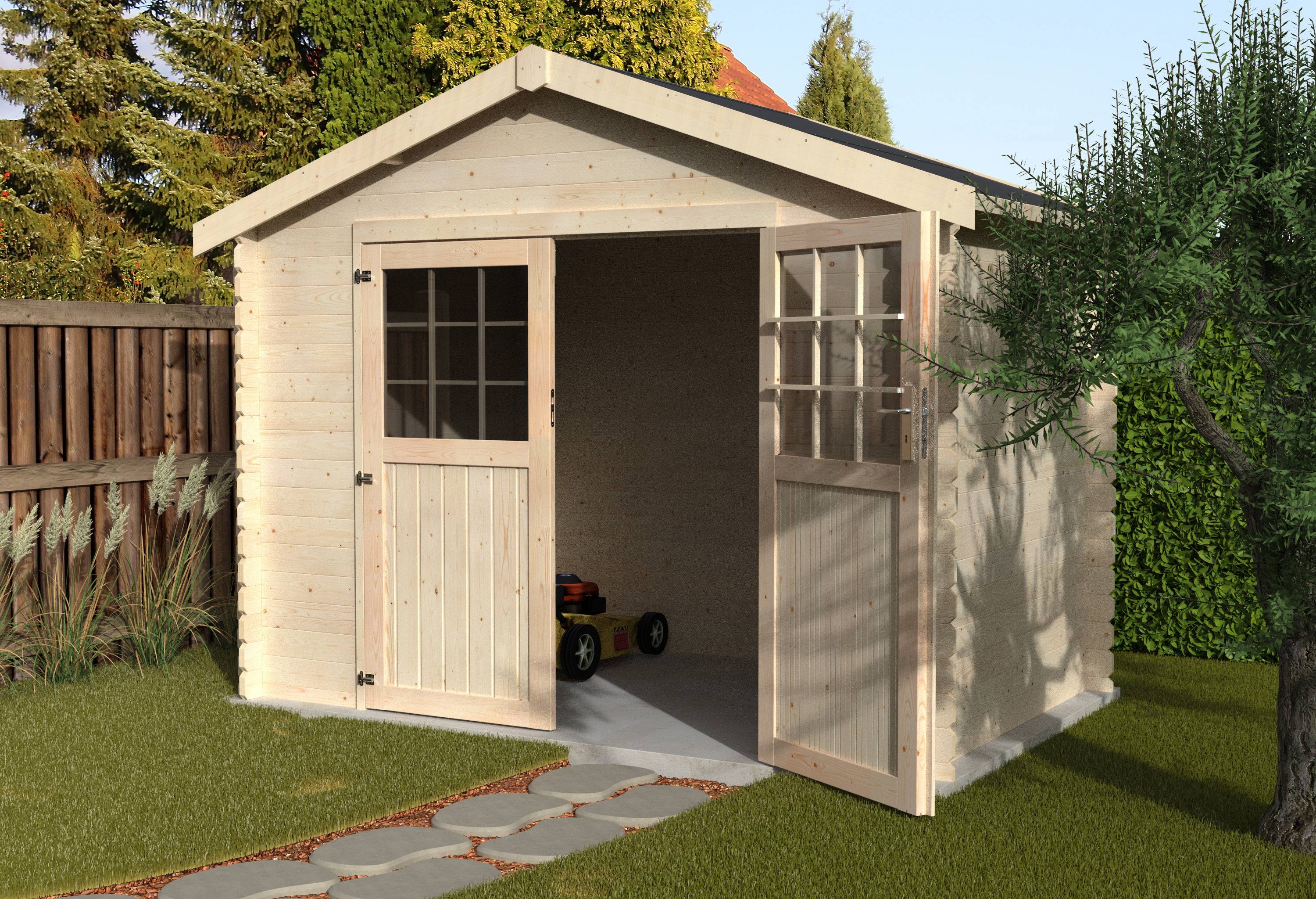 Decor et Jardin - ABRI DE JARDIN BOIS FLORINE - 4,70 m² - Ep : 28 mm - 2,98x1,98 - couleur naturel - Décor et Jardin - Image 2