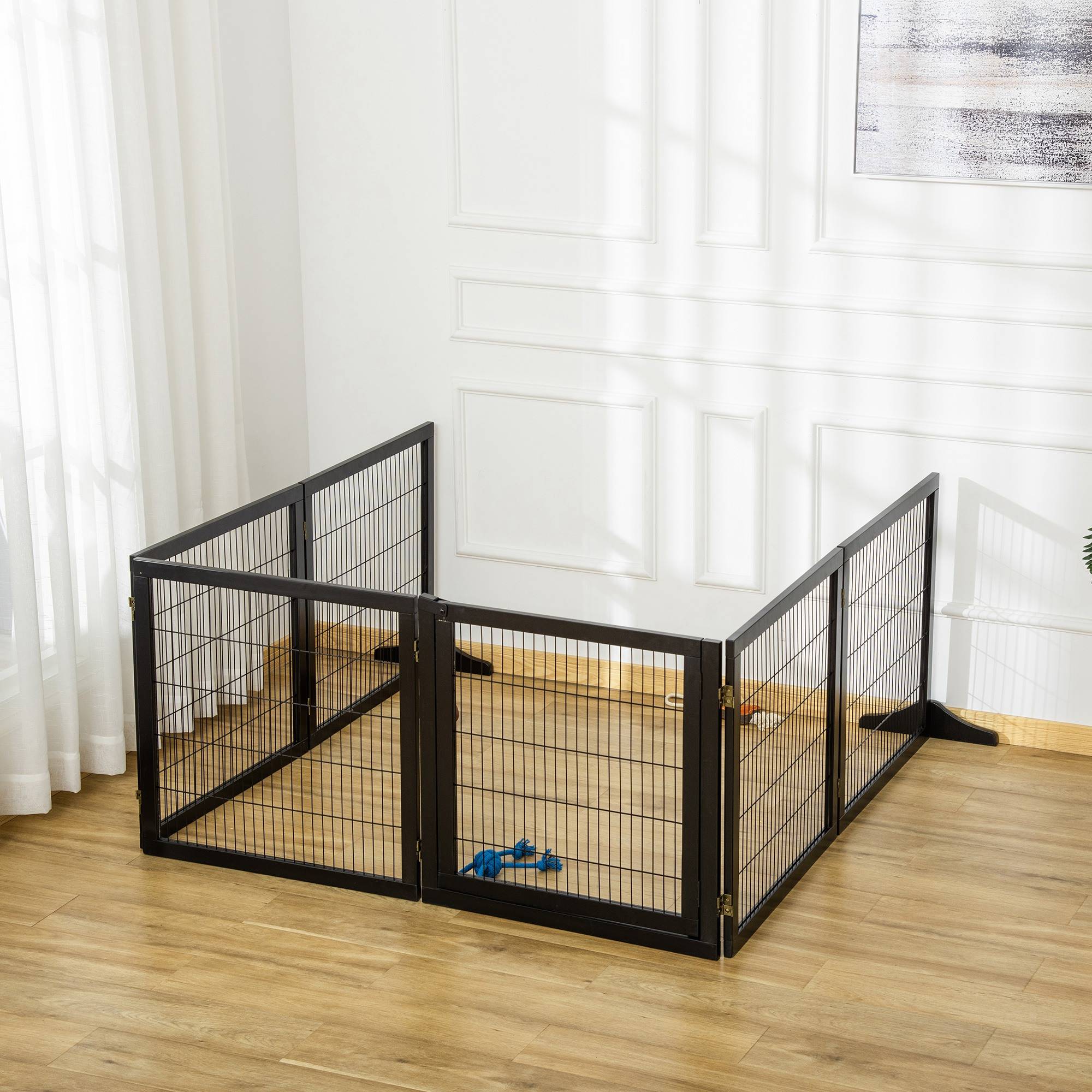 Barrière de sécurité bois de pin noir 432.00 x 36.00 x 70.00 cm - PANGIVO - Image 7