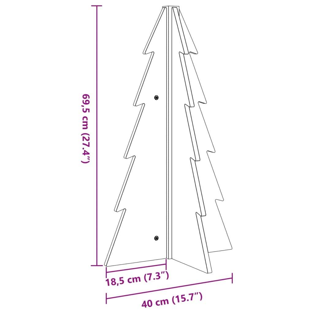 Sapin De Noël - Arbre de Noël en bois pour décoration 69,5cm bois massif de pin - Image 8