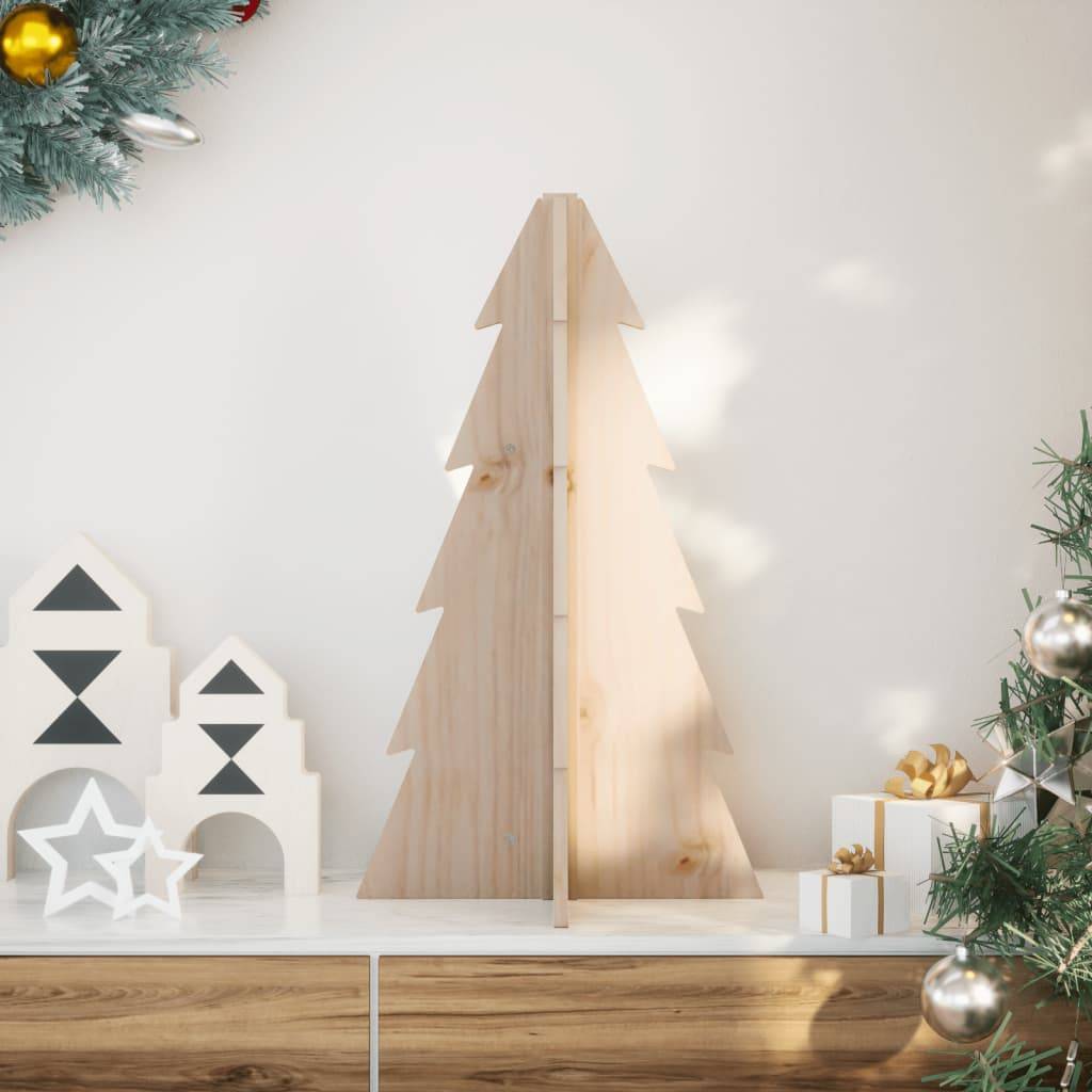 Sapin De Noël - Arbre de Noël en bois pour décoration 69,5cm bois massif de pin - Image 2