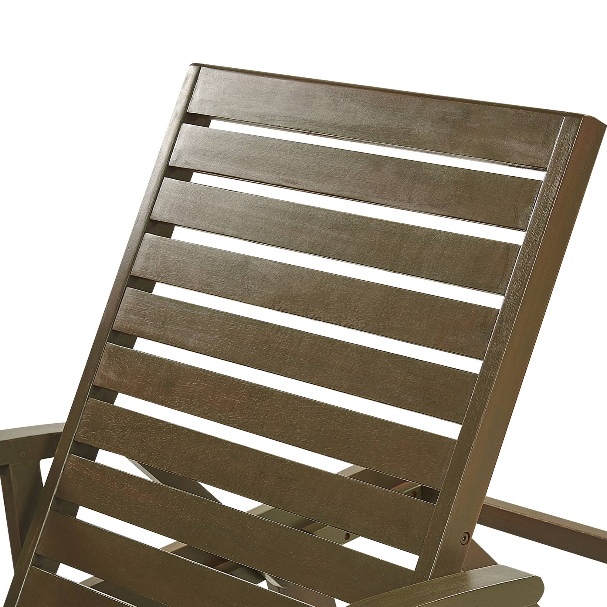 Beliani - Chaise Longue en Bois d'Acacia Foncé à Roues Transat avec Siège Inclinable et Coussin Bleu Rayé pour Terrasse Style Campagne Rustique - Image 4