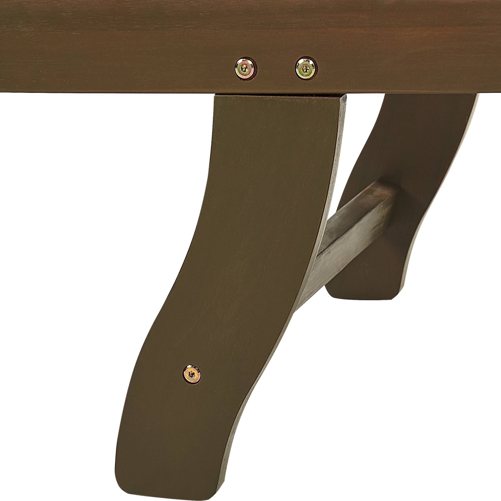 Beliani - Chaise Longue en Bois d'Acacia Foncé à Roues Transat avec Siège Inclinable et Coussin Bleu Rayé pour Terrasse Style Campagne Rustique - Image 9