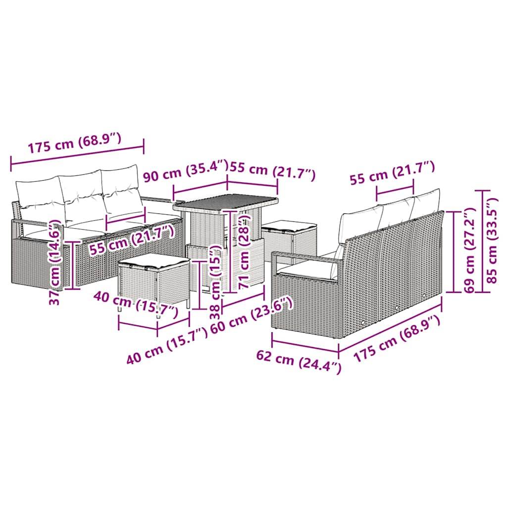 ComfortXL - Salon de Jardin Modulable 9 pcs avec Table en Acacia et Coussins Épais Beige – ComfortXL Outdoor Living - Image 4