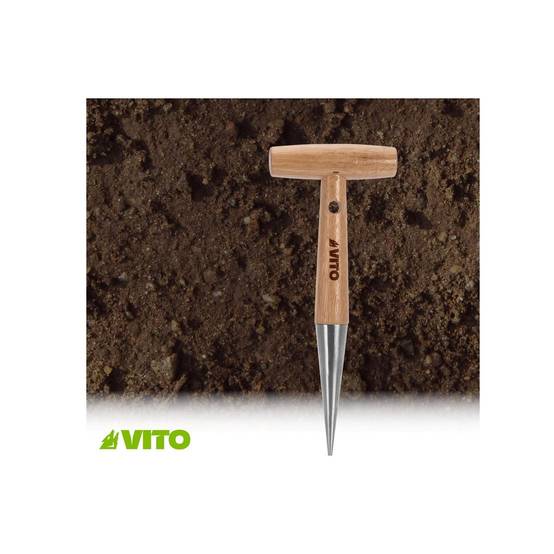 Plantoir à bulbes manche en T Outil de jardin Manche bois Inox Haute qualité VITO - Image 6