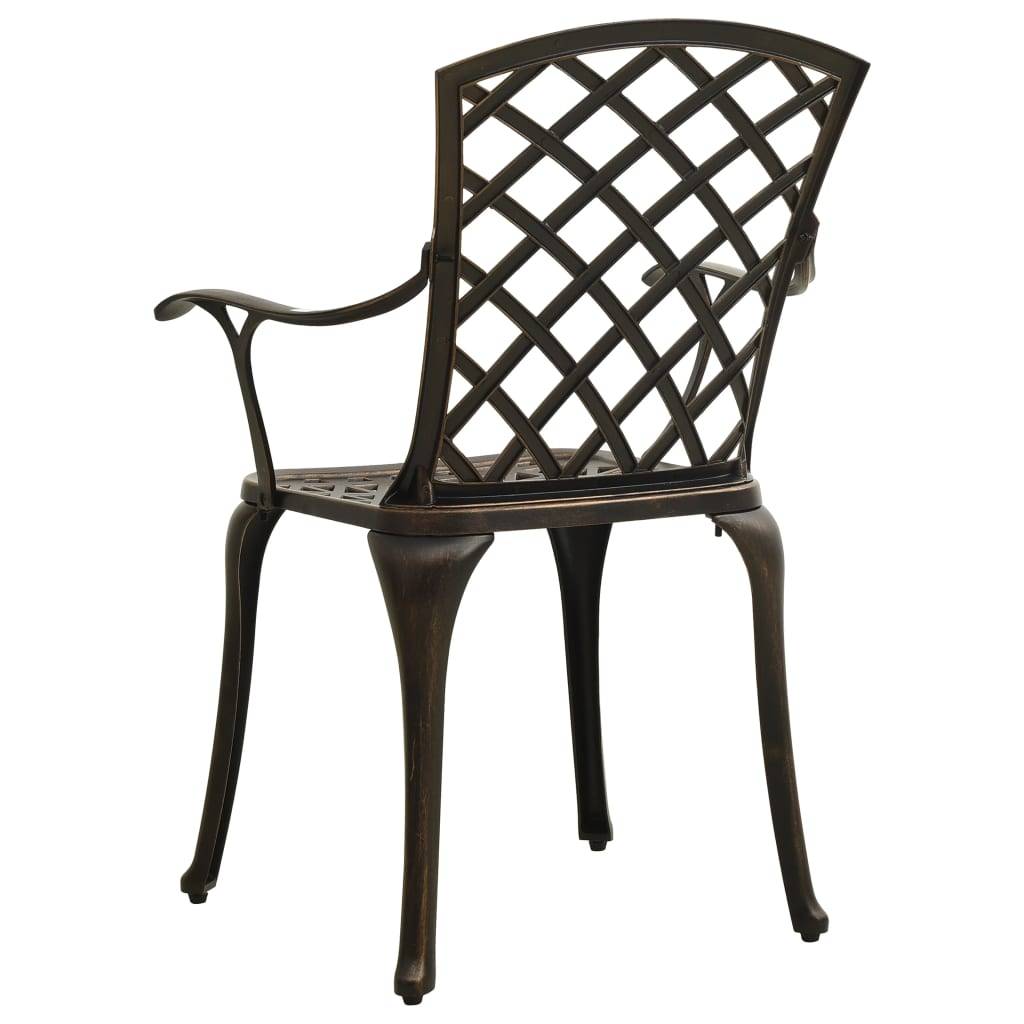 Helloshop26 - Ensemble de bistro jardin meuble extérieur terrasse 3 pièces aluminium coulé bronze - Image 5
