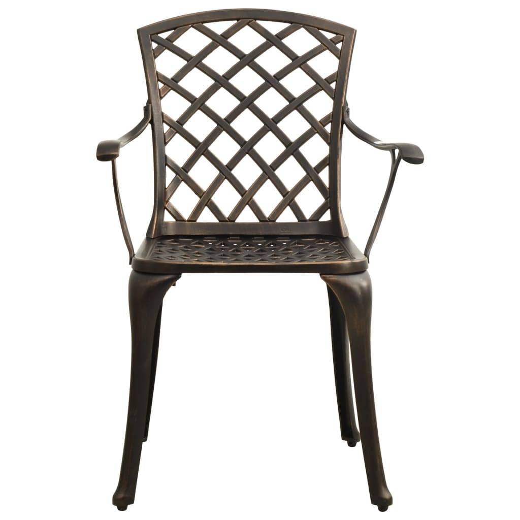 Helloshop26 - Ensemble de bistro jardin meuble extérieur terrasse 3 pièces aluminium coulé bronze - Image 3