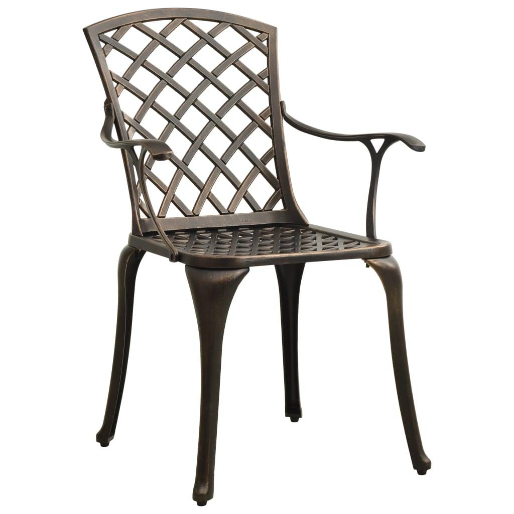 Helloshop26 - Ensemble de bistro jardin meuble extérieur terrasse 3 pièces aluminium coulé bronze - Image 2
