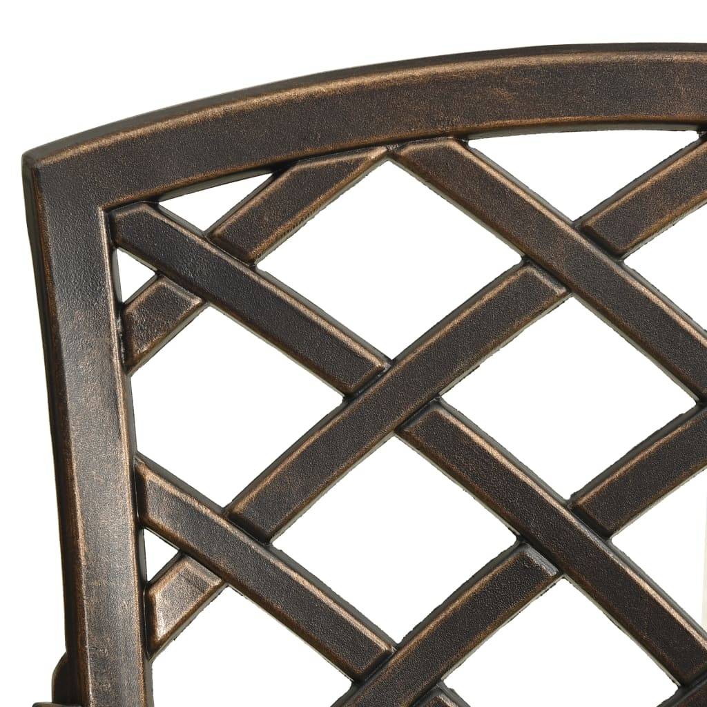 Helloshop26 - Ensemble de bistro jardin meuble extérieur terrasse 3 pièces aluminium coulé bronze - Image 6