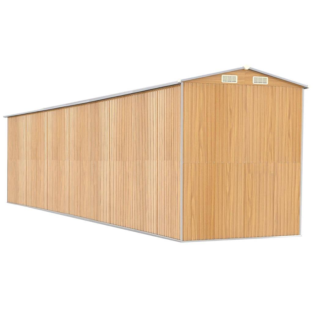 Vidaxl - Abri de jardin Marron clair 192x855x223 cm Acier galvanisé 16.4m² vidaXL 3147479 - Image 7