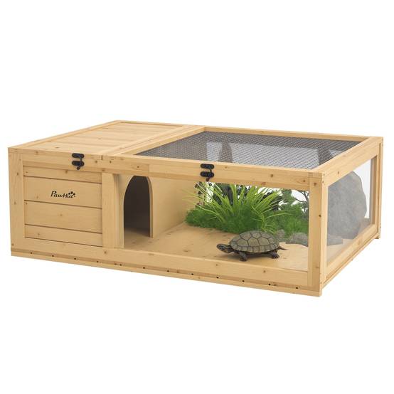 Enclos pour tortue bois jaune 91 x 60.5 x 32 cm - PANGIVO - Image 1