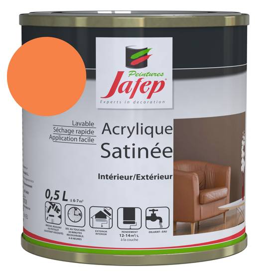 Peinture acrylique satinée rose Jafep 0,5l 0,5 L - 0,5 L