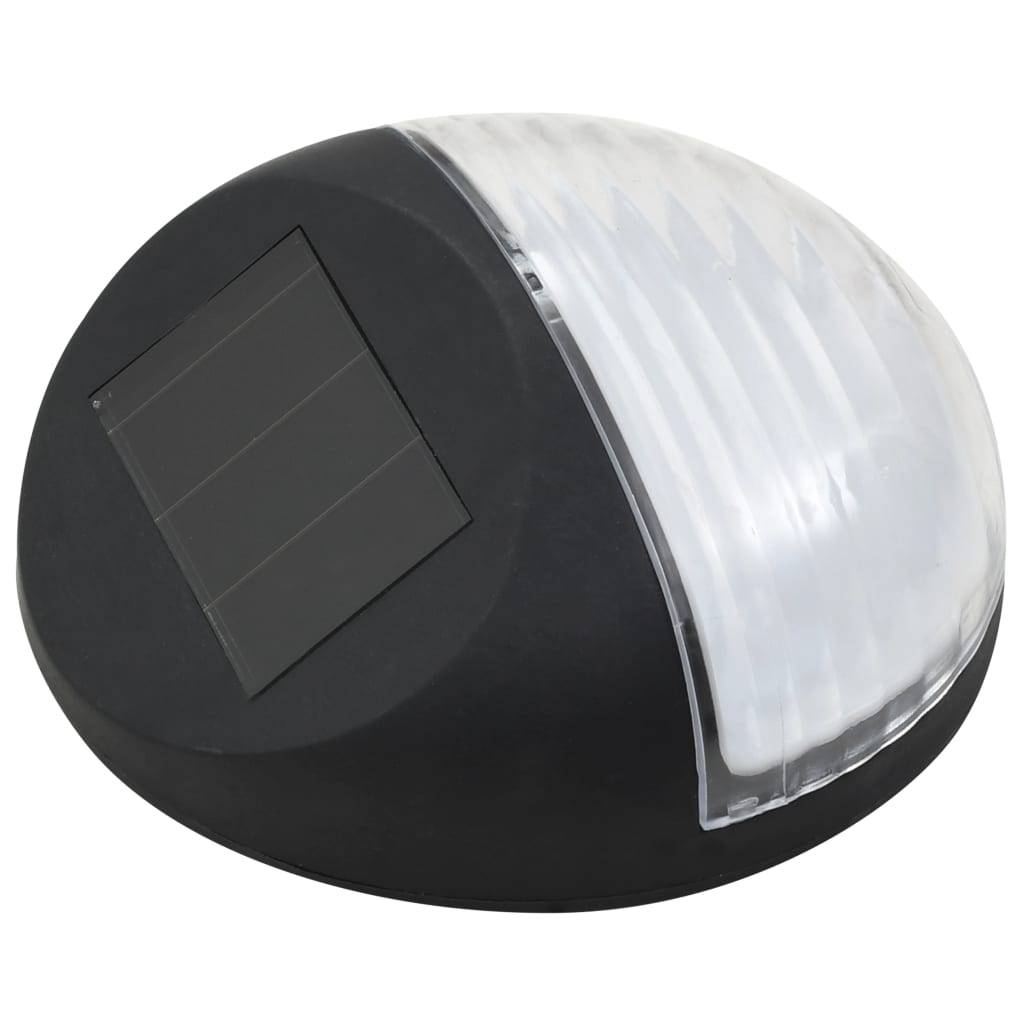 Lampe d'extérieur - Lampe de jardin solaire murale à LED 12 pcs Rond Noir - Image 3