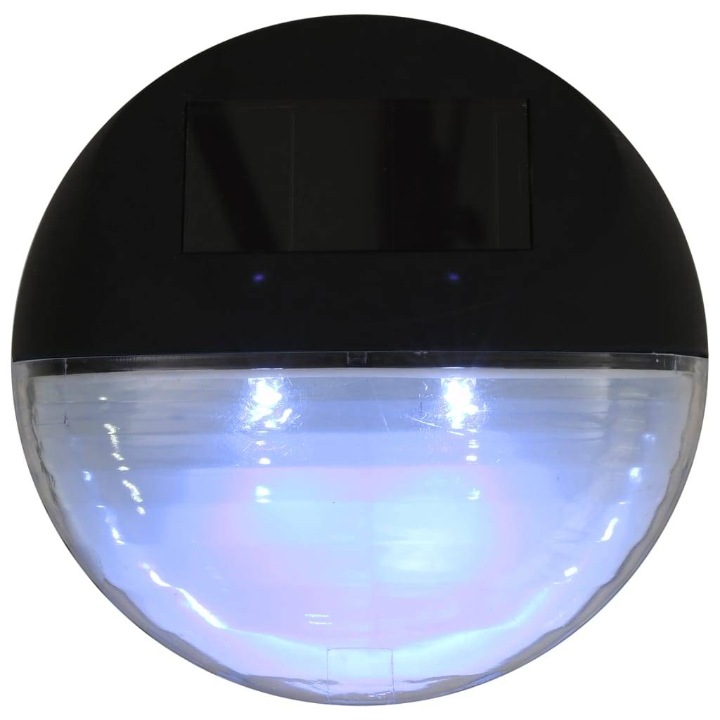 Lampe d'extérieur - Lampe de jardin solaire murale à LED 12 pcs Rond Noir - Image 7