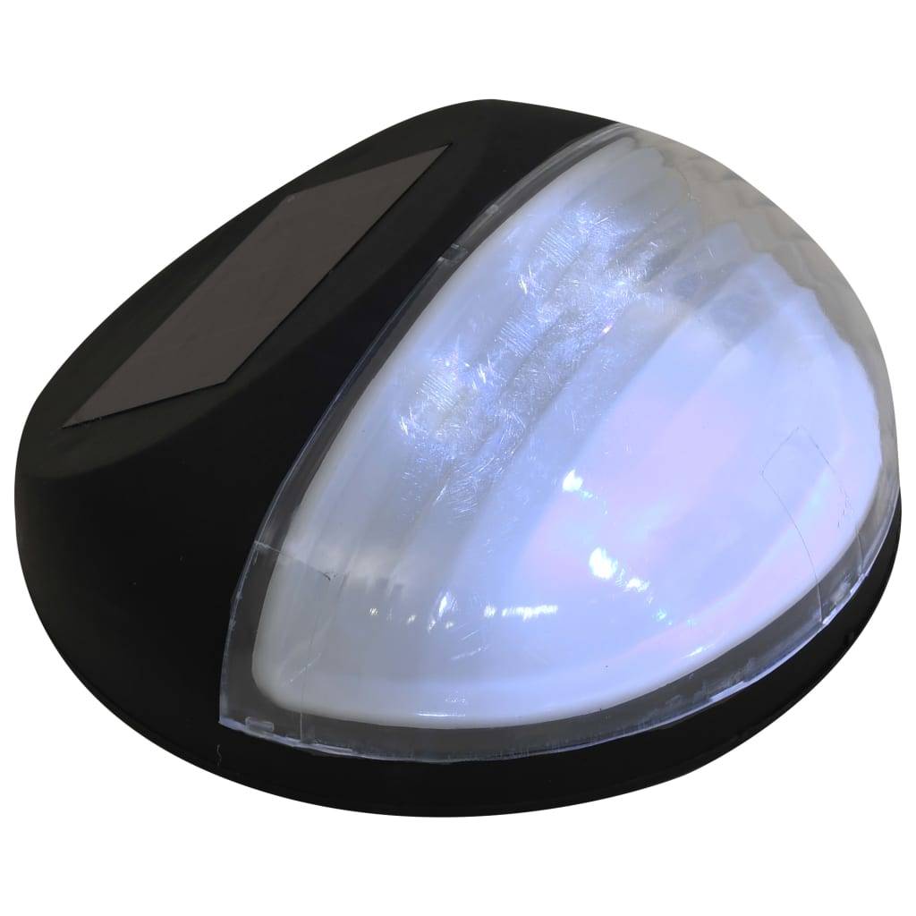 Lampe d'extérieur - Lampe de jardin solaire murale à LED 12 pcs Rond Noir - Image 6