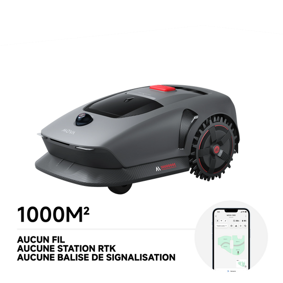 MOVA 1000 Robot Tondeuse UltraView™, 1000 m², Évitement Intelligent, Station de Charge Sans Fil, Grandes Surfaces - Image 1