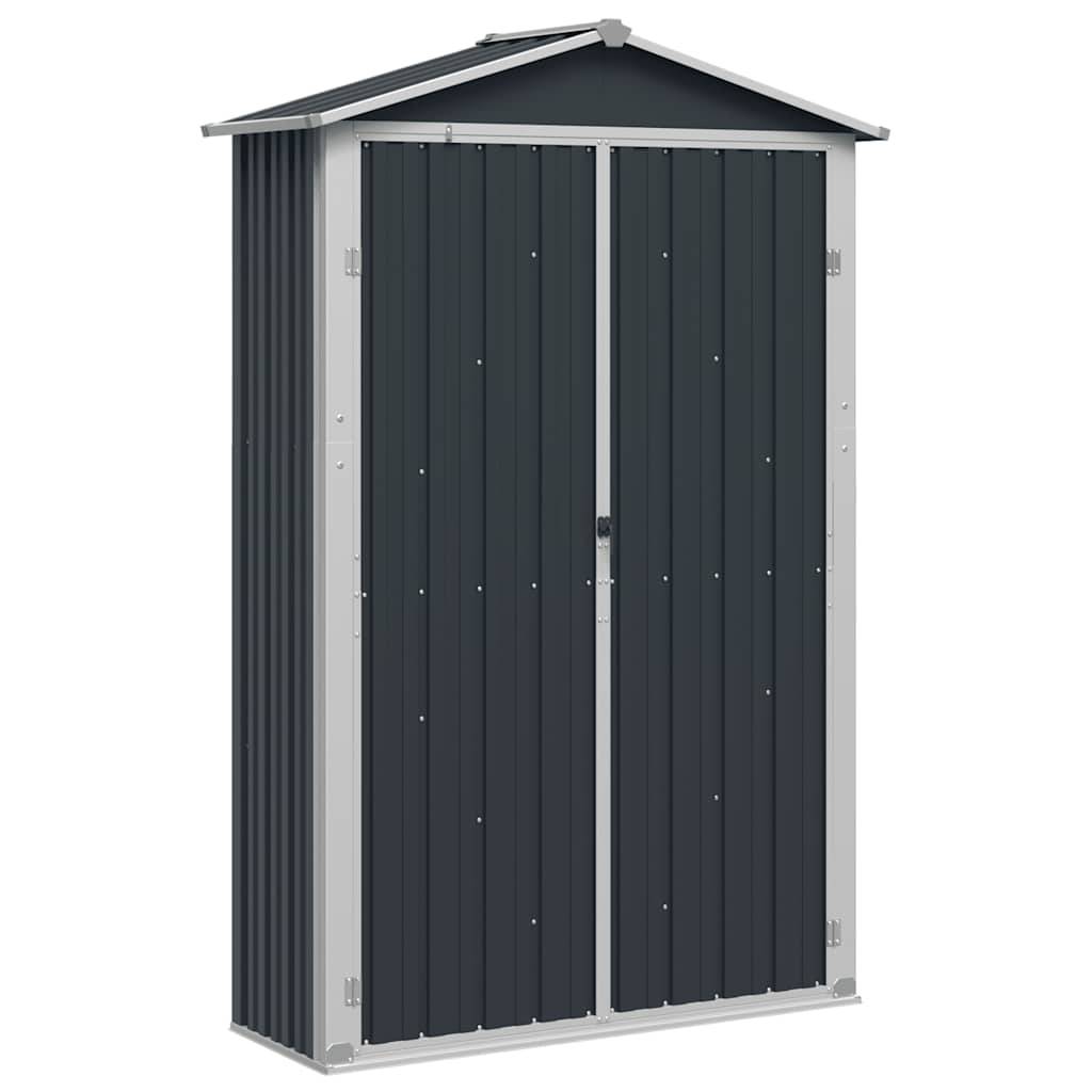 PANGIVO - Abri de jardin avec étagères - Acier galvanisé anthracite - 116x45x175 cm - Surface au sol 0,52m² - PANGIVO - Image 1