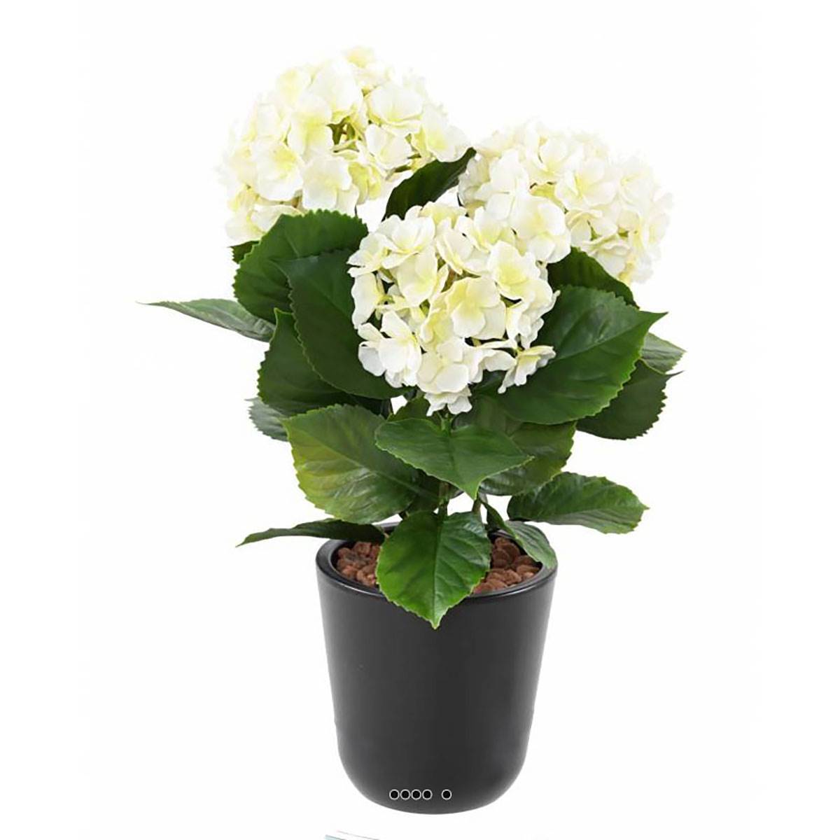 Artificielles - Hortensia artificiel 3 têtes en piquet pour extérieur H 45 cm Blanc - couleur: Blanc neige - Image 2