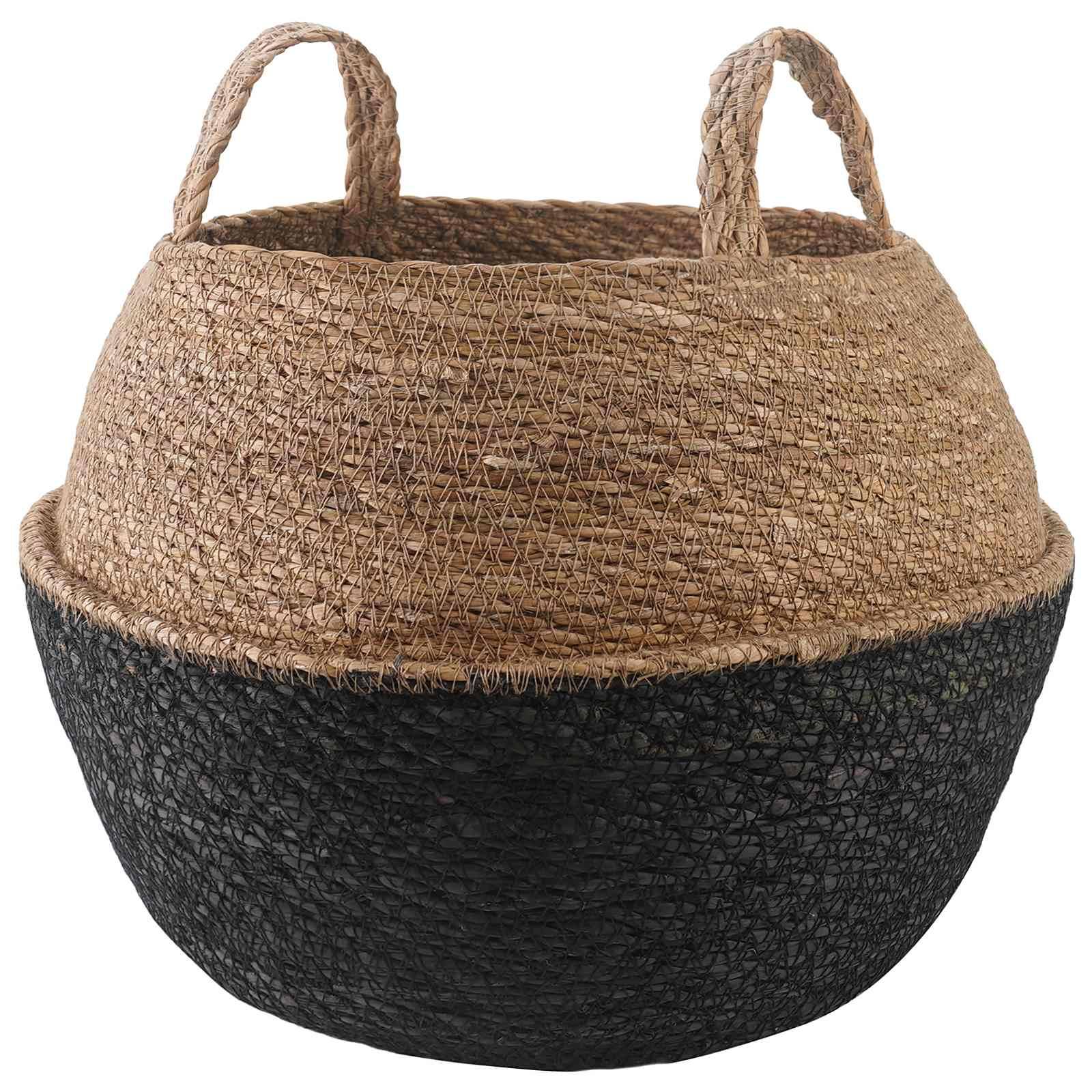 PANGIVO - Pot de fleurs herbe de mer noir 45 x 45 x 36 cm - PANGIVO