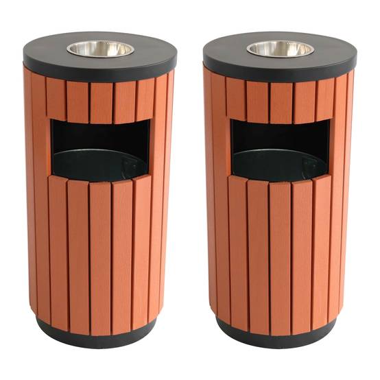 Oviala - 2 Poubelles bois d'extérieur 29 L et cendrier
- Oviala