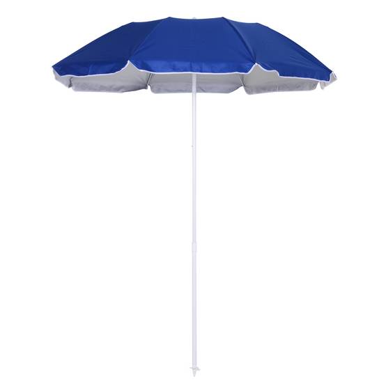 Parasol inclinable octogonal polyester famille protection UV bleu Ø160 cm - ComfortXL Outdoor Living - Image 2