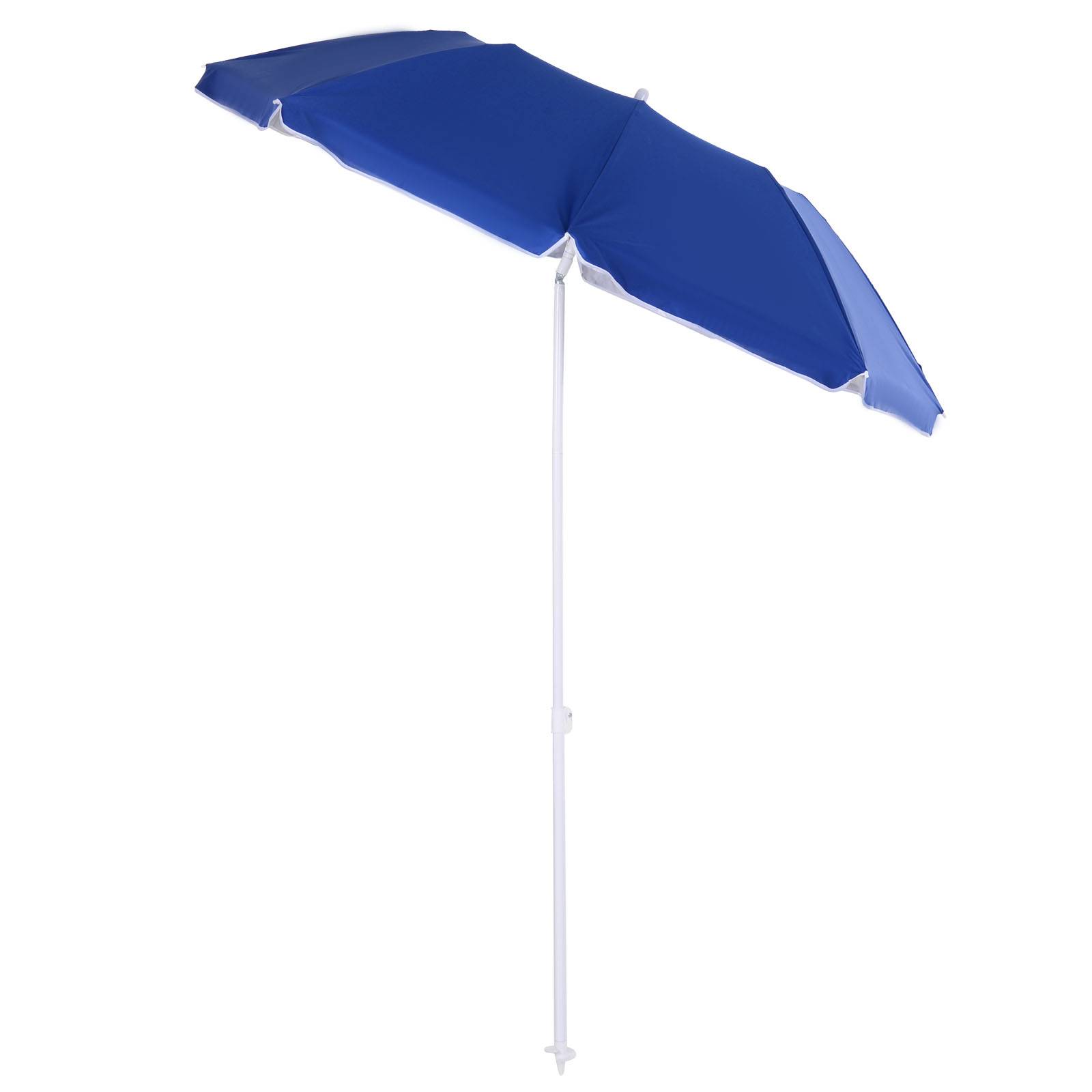Parasol inclinable octogonal polyester famille protection UV bleu Ø160 cm - ComfortXL Outdoor Living - Image 1