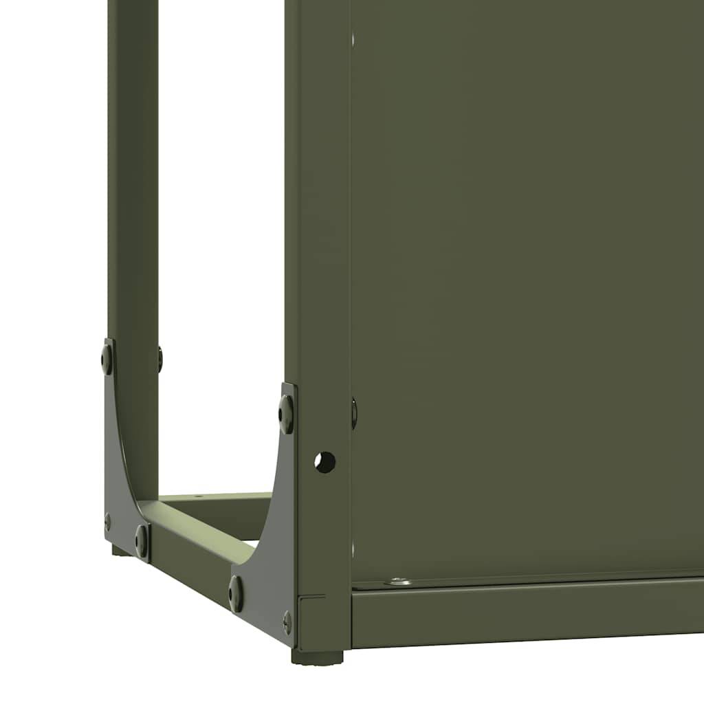 ComfortXL - Porte-bûches vertical en acier design cheminée vert olive 80 cm – ComfortXL Outdoor Living - Image 9