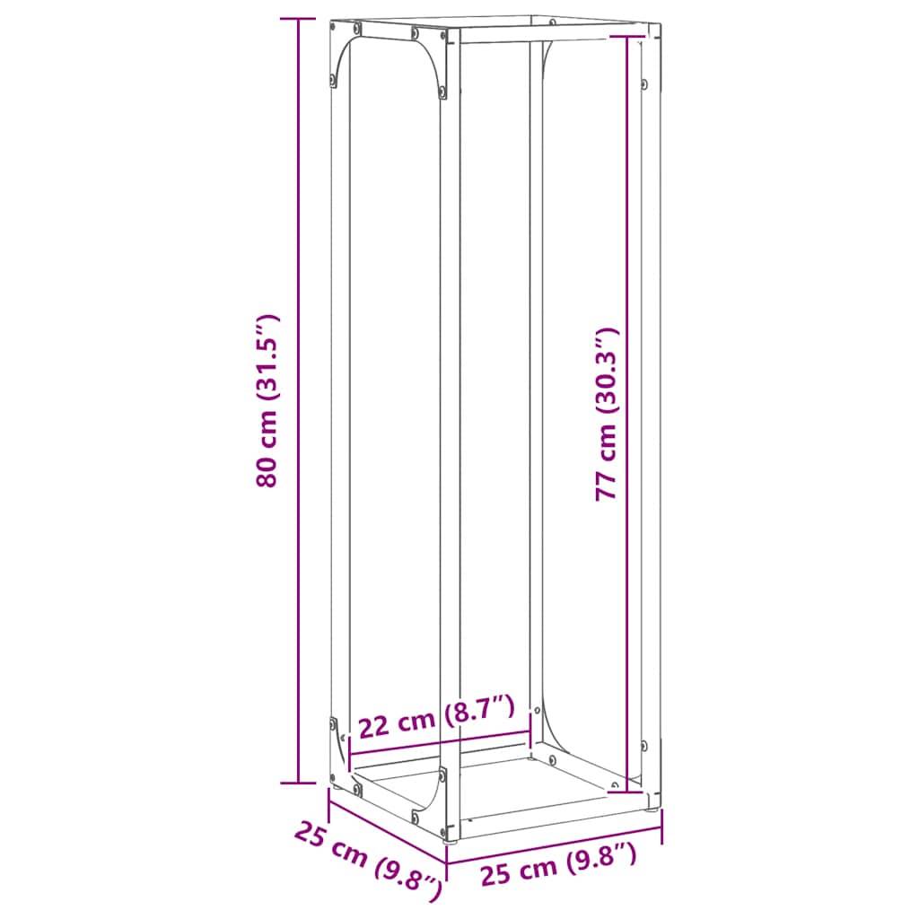 ComfortXL - Porte-bûches vertical en acier design cheminée vert olive 80 cm – ComfortXL Outdoor Living - Image 6
