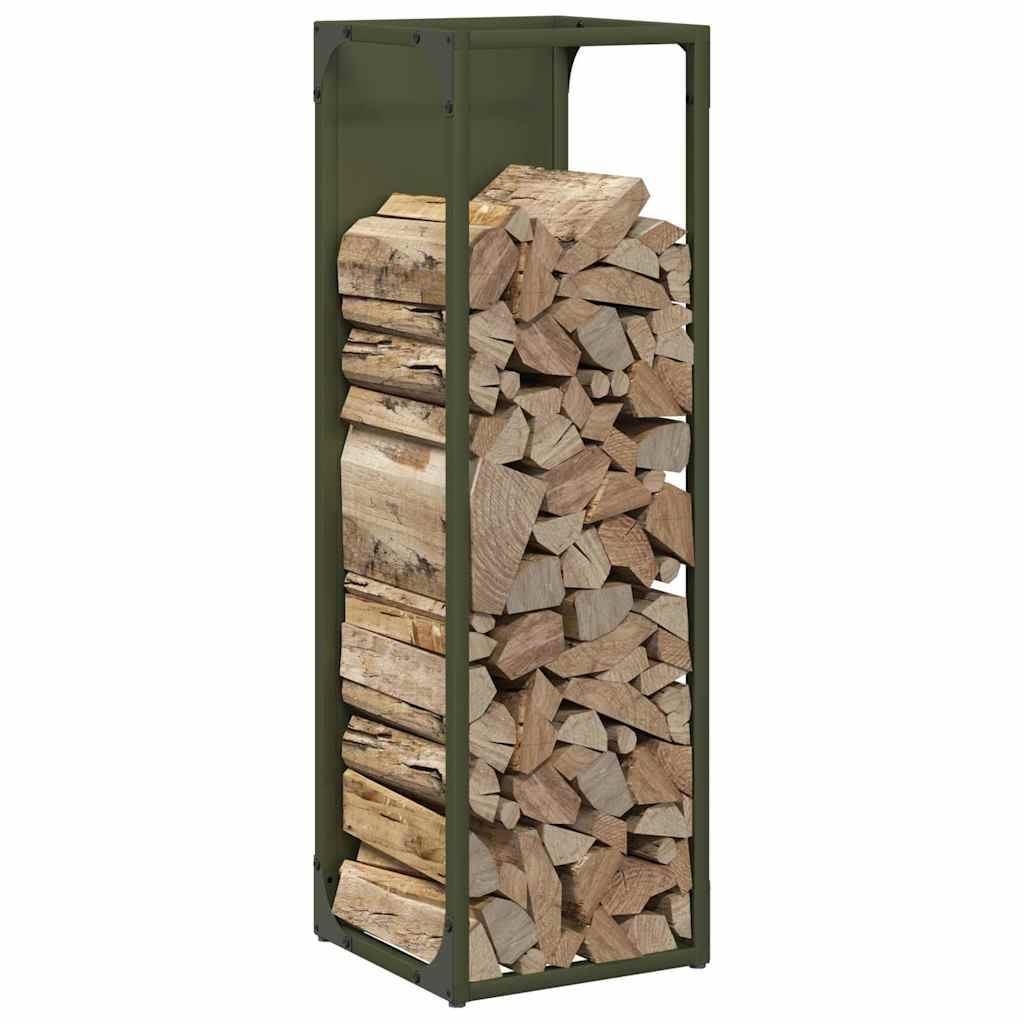 ComfortXL - Porte-bûches vertical en acier design cheminée vert olive 80 cm – ComfortXL Outdoor Living - Image 4