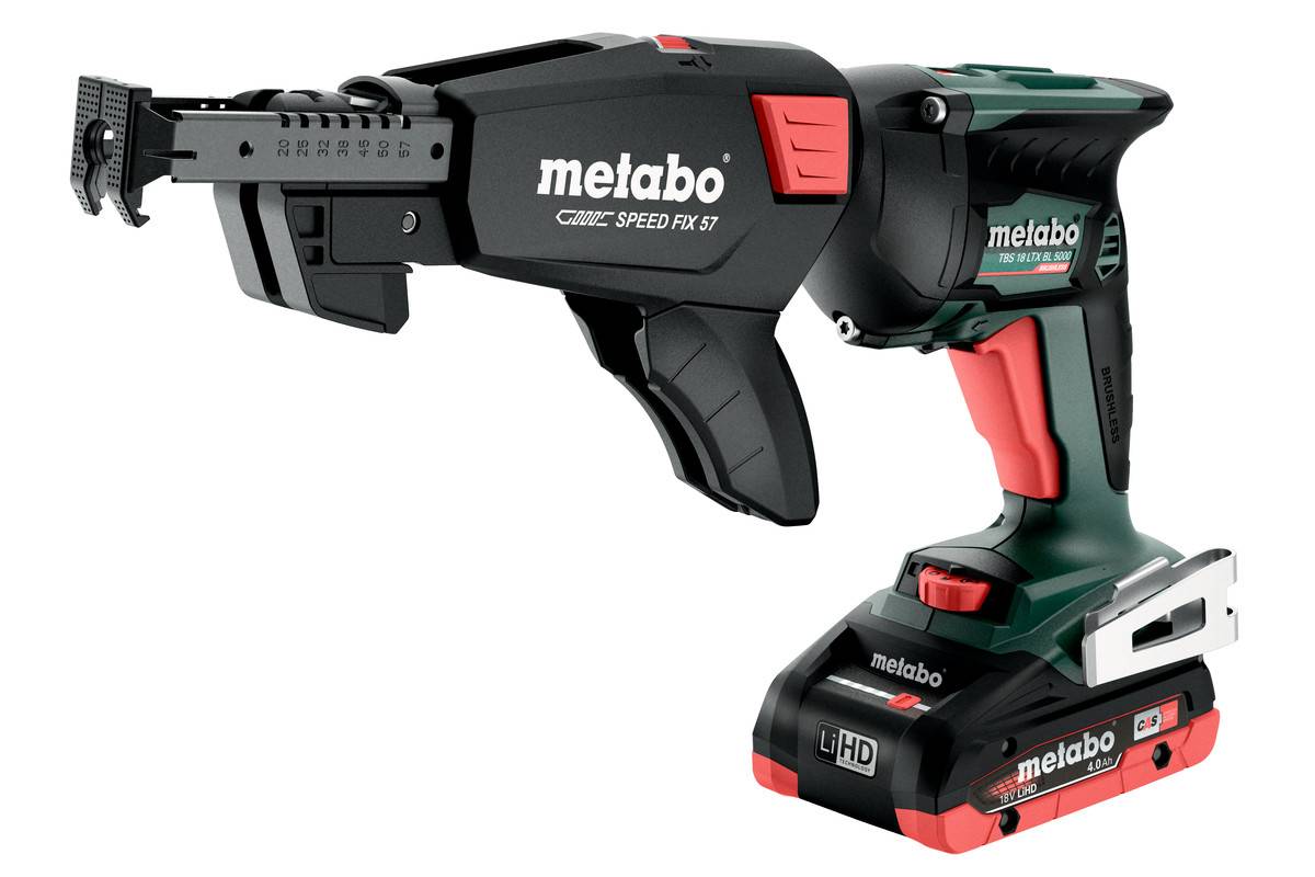 Metabo - Visseuse sans fil TBS 18 LTX BL 5000 pour plaque de plâtre - 18 V - 2 x Batteries 4.0 Ah + 1 Chargeur + Métabox 145 L - METABO - 620063540 - Image 1