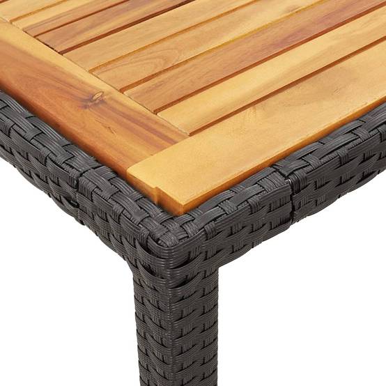 ComfortXL - Table et Chaises de Jardin 6 Personnes Résine Noire Plateau Bois Acacia 190cm – ComfortXL Outdoor Living - Image 5