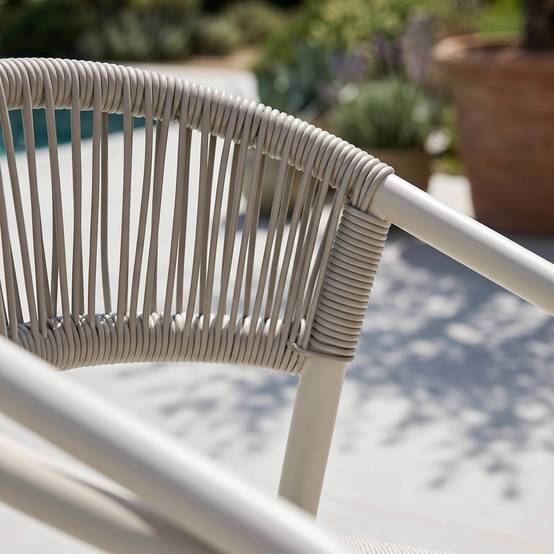 Oviala - Table de jardin aluminium 150x90 cm et 6 chaises textilène beige Nocera - Oviala - Image 4
