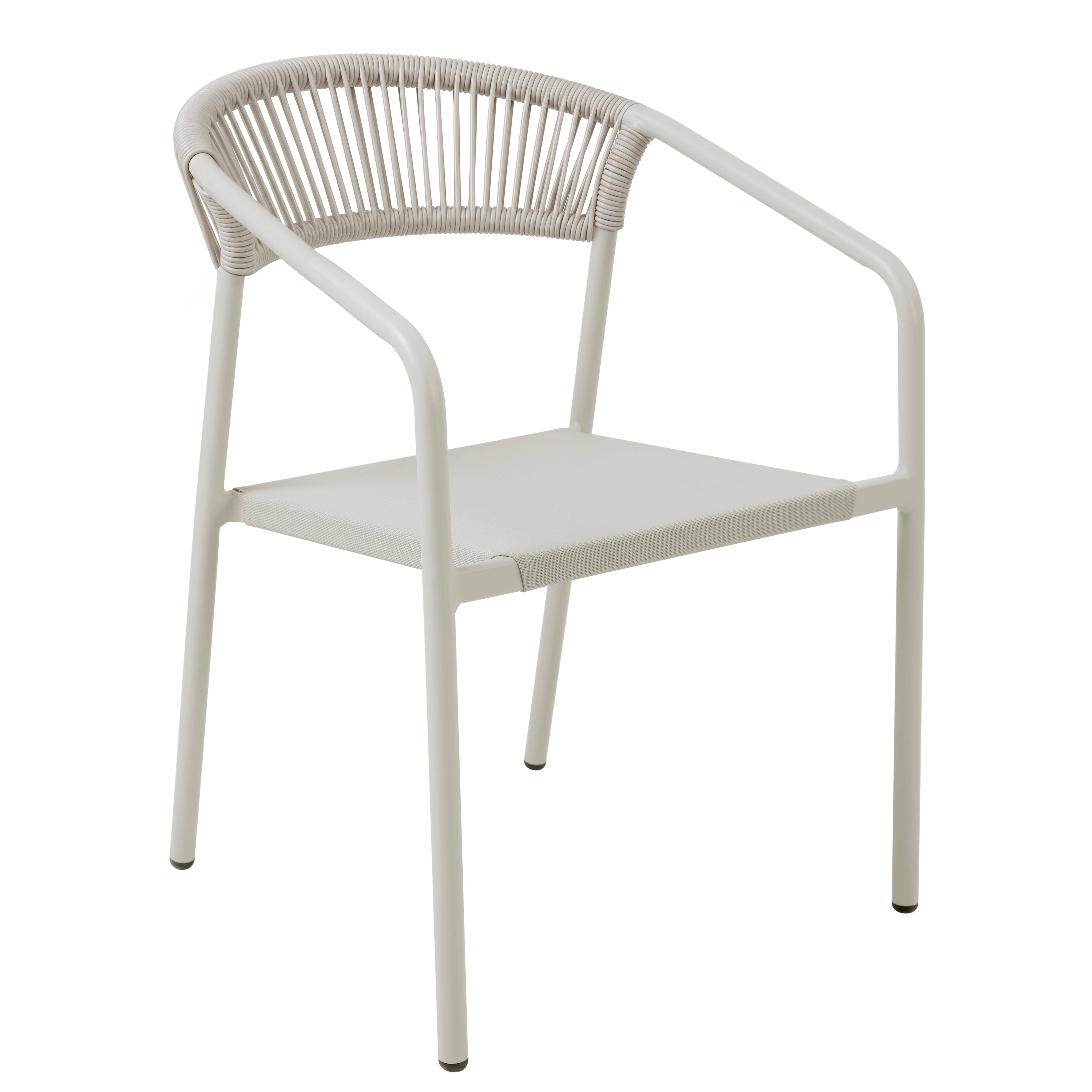 Oviala - Table de jardin aluminium 150x90 cm et 6 chaises textilène beige Nocera - Oviala - Image 6